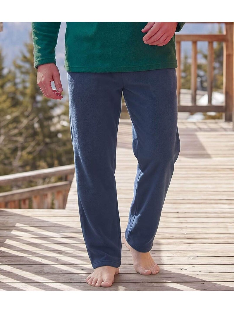 Le pyjama micropolaire col v  - atlas for men Bleu Vert - Kiabi