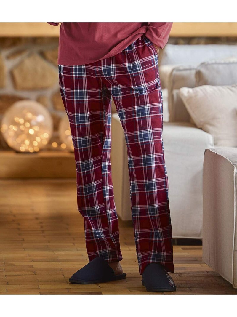 Le pyjashort en coton col boutonné  - atlas for men Bordeaux - Kiabi