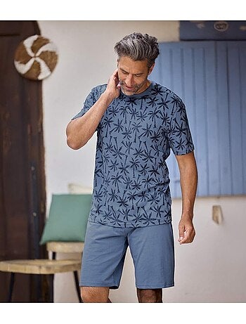 Le Pyjashort en Coton Palmiers - ATLAS FOR MEN