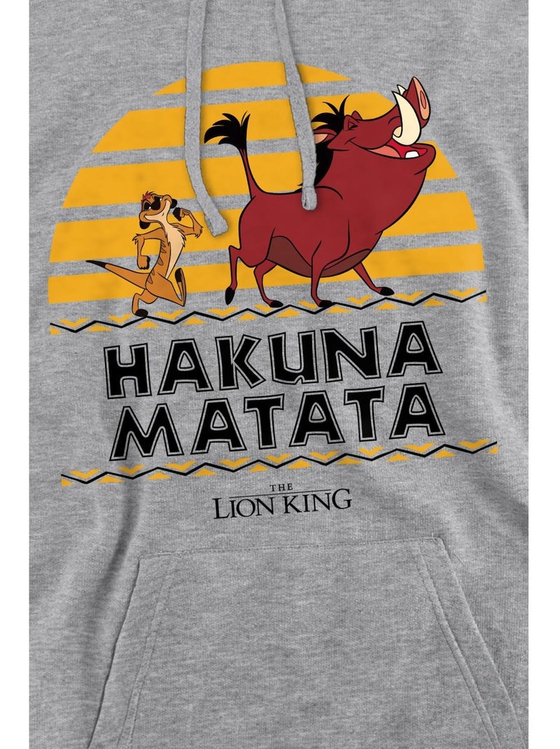 Le Roi Lion - Sweat à capuche HAKUNA MATATA Gris chiné - Kiabi