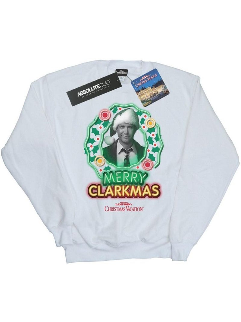 Le sapin a les boules - Sweat GREYSCALE CLARKMAS (Clark Griswold) Blanc - Kiabi
