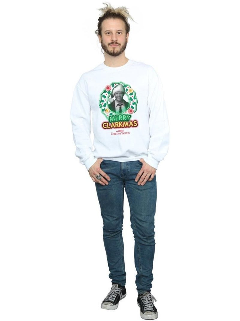 Le sapin a les boules - Sweat GREYSCALE CLARKMAS (Clark Griswold) Blanc - Kiabi