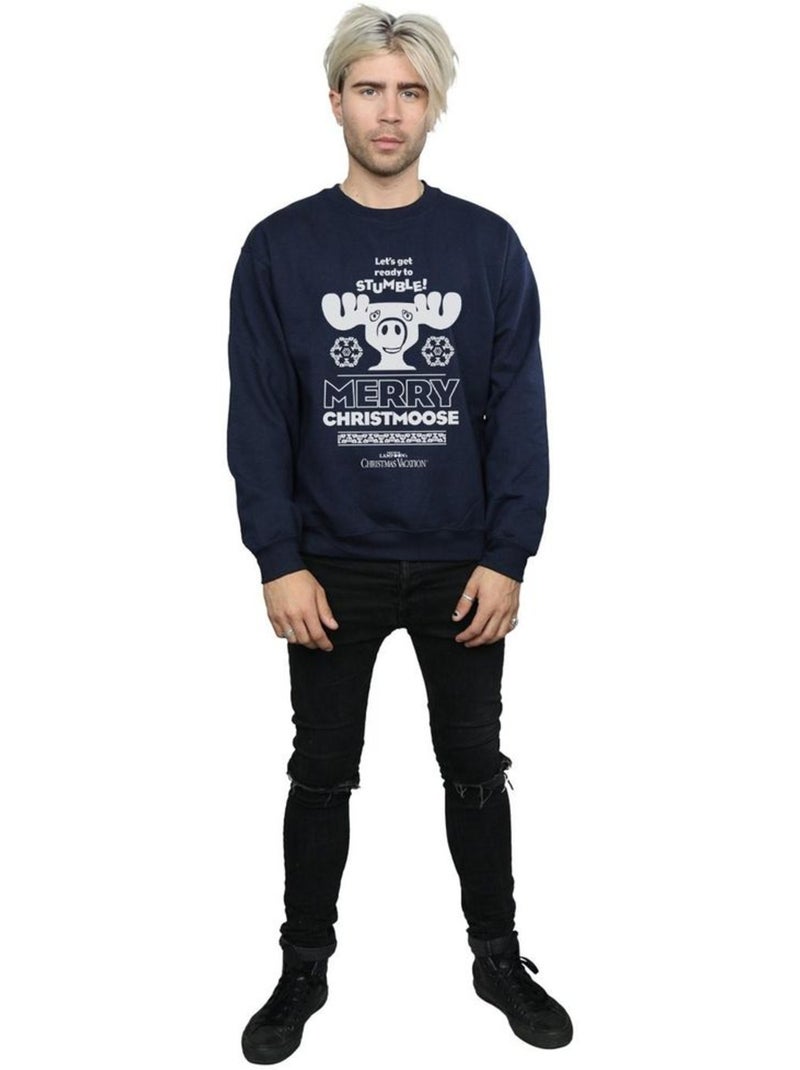 Le sapin a les boules - Sweat MERRY CHRISTMOOSE Bleu marine - Kiabi