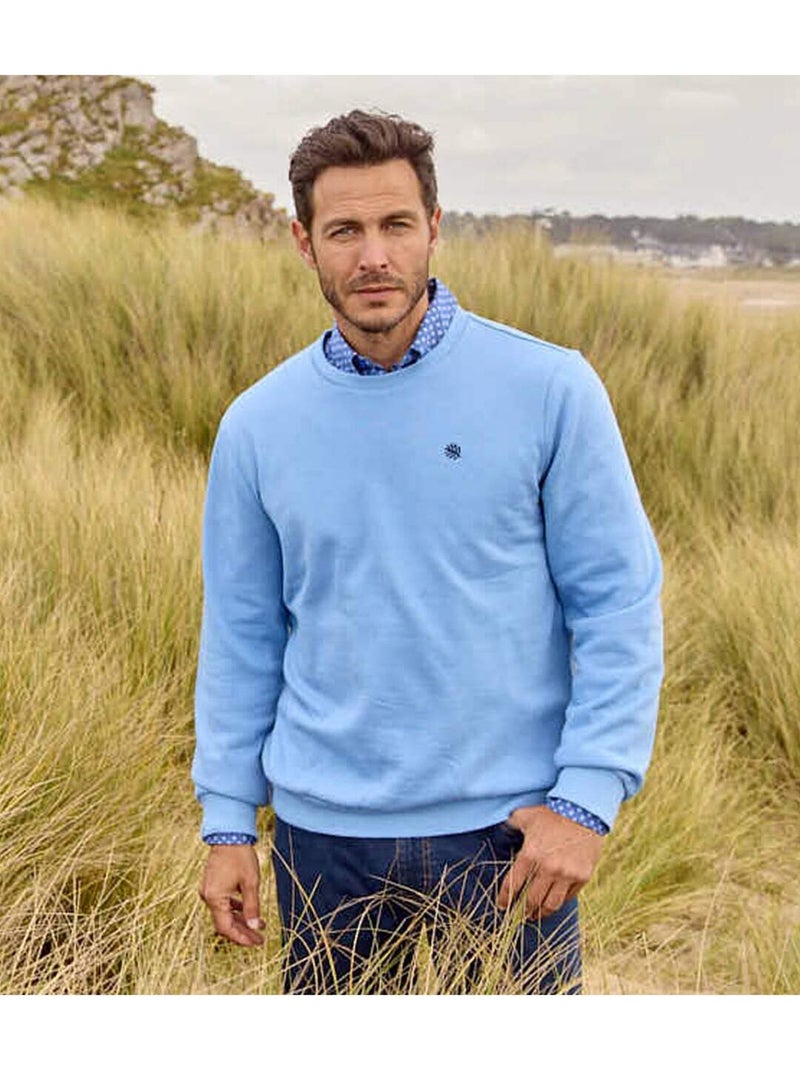 Le sweat molleton col rond  - atlas for men Bleu - Kiabi