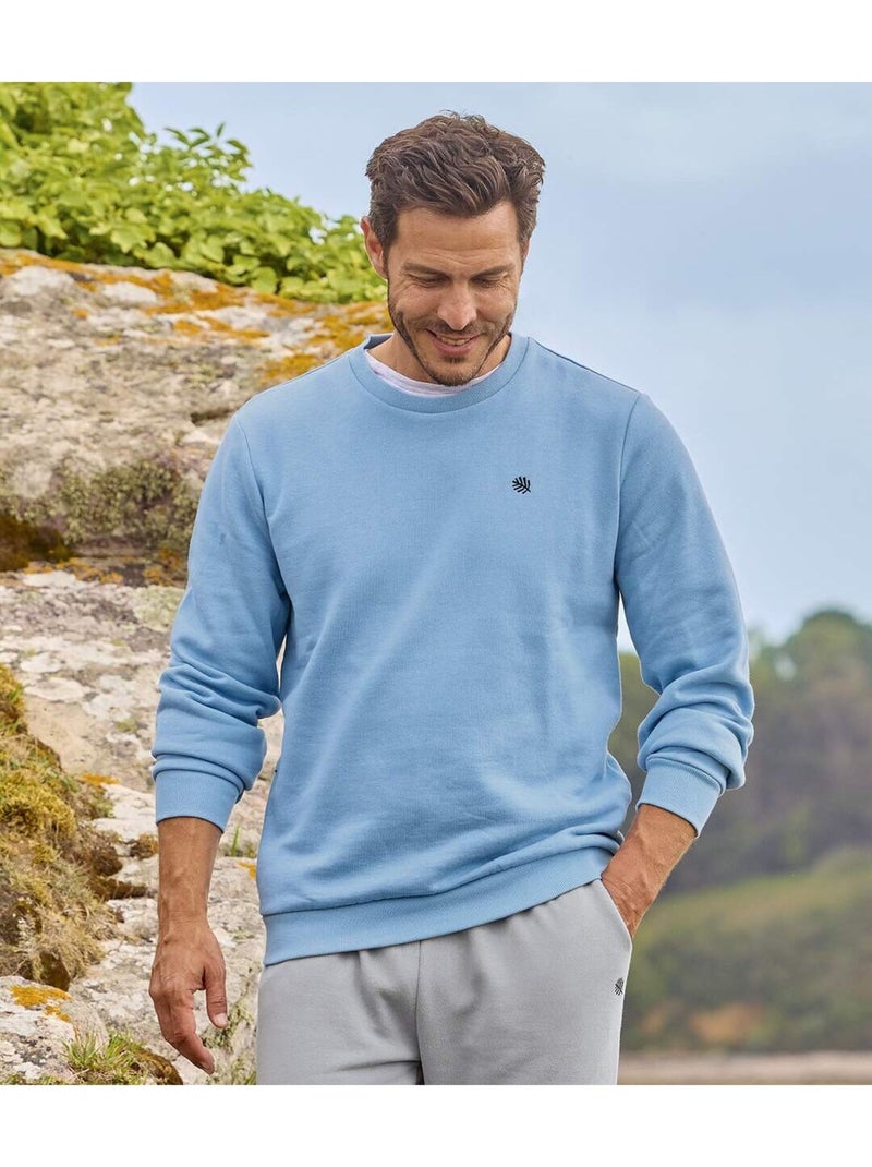 Le sweat molleton col rond  - atlas for men Bleu - Kiabi