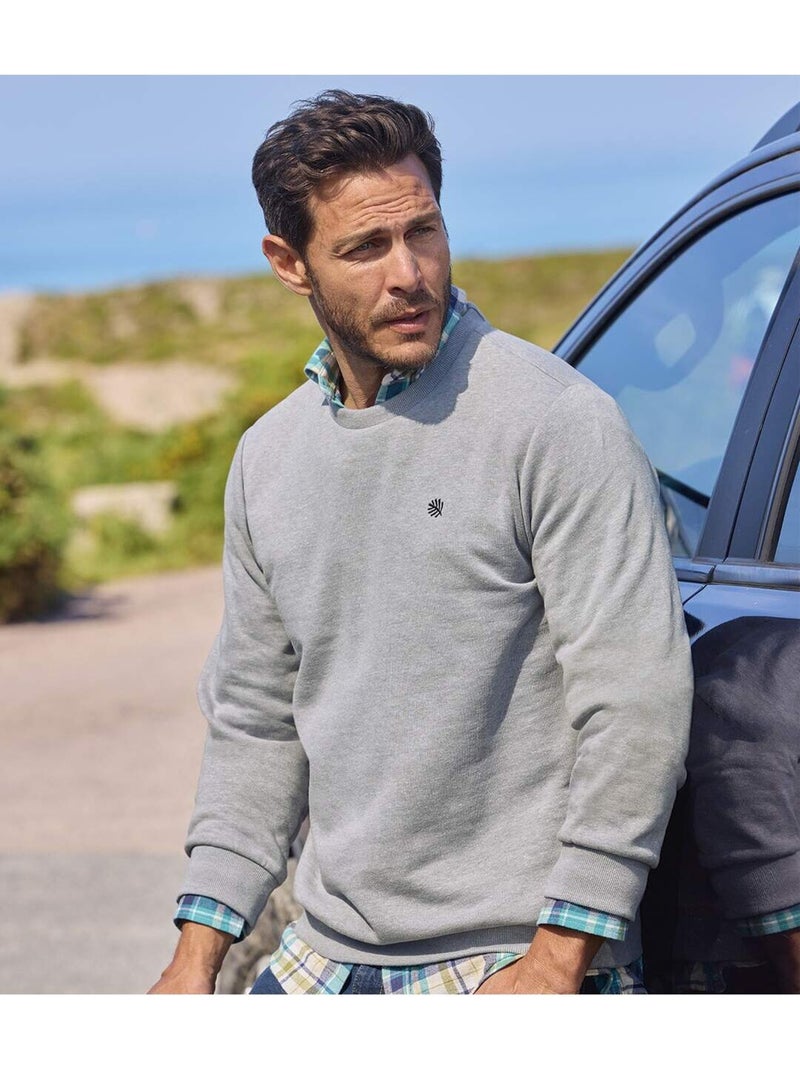 Le sweat molleton col rond  - atlas for men Gris - Kiabi