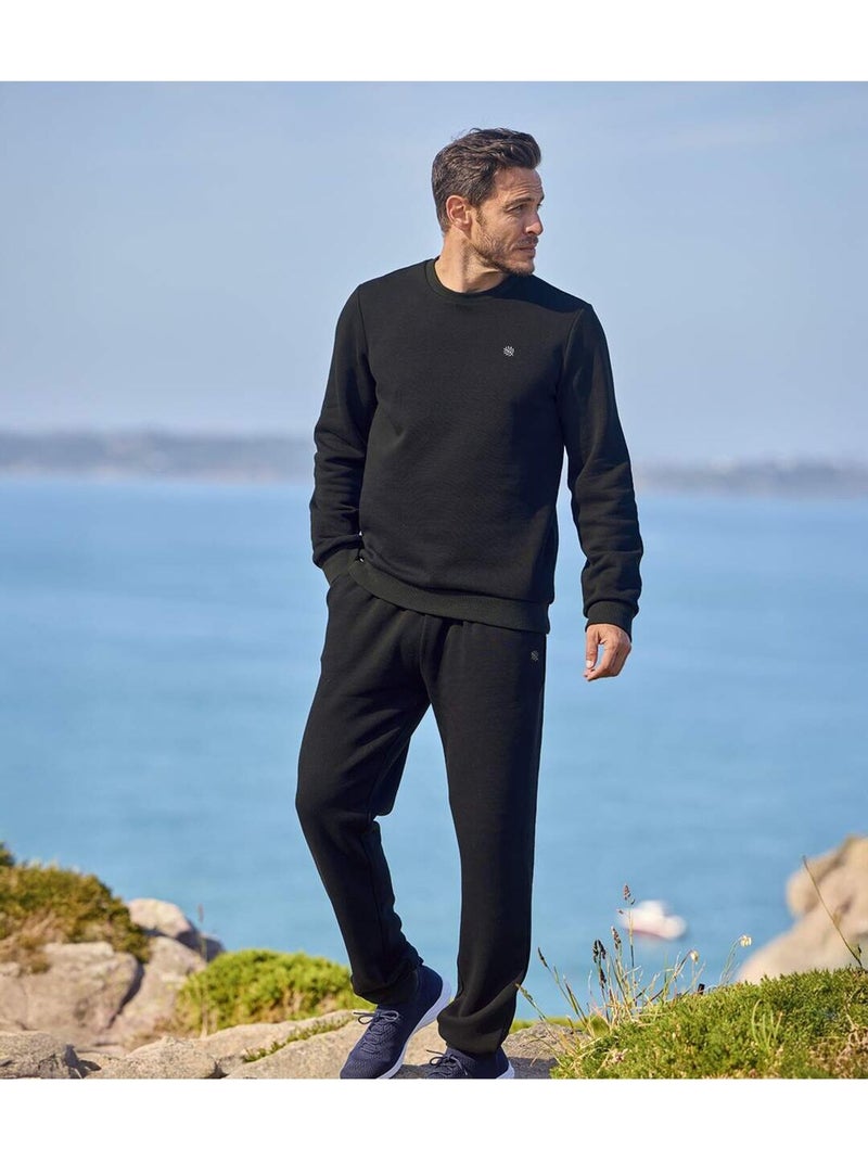 Le sweat molleton col rond  - atlas for men Noir - Kiabi