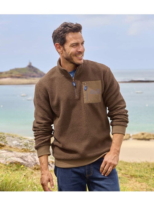 Le sweat sherpa à col zippé - atlas for men - Kiabi Le sweat sherpa à col zippé - atlas for men - Kiabi