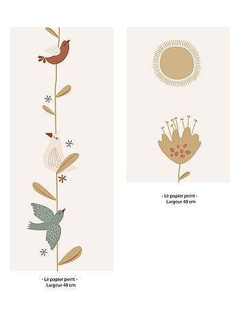 Lé unique papier peint - motif lili-rose