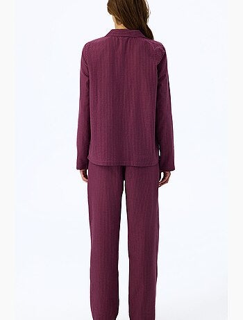 Lea ensemble pyjama rayé chemise pantalon à manches longues penti