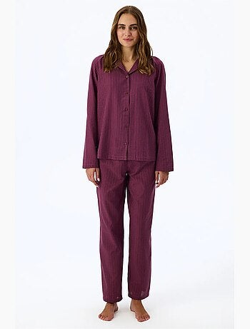 Lea ensemble pyjama rayé chemise pantalon à manches longues penti