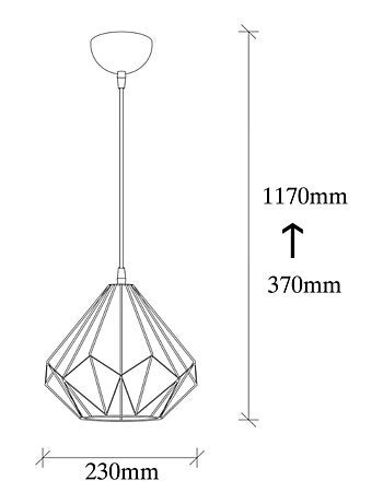 LEA Suspension filaire noire en métal