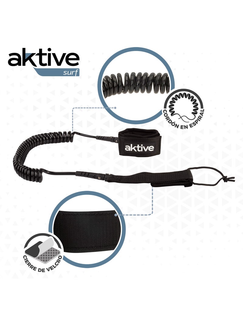 Leash paddle surf spiral, double goujon pivotant, néoprène, 305 cm aktive N/A - Kiabi
