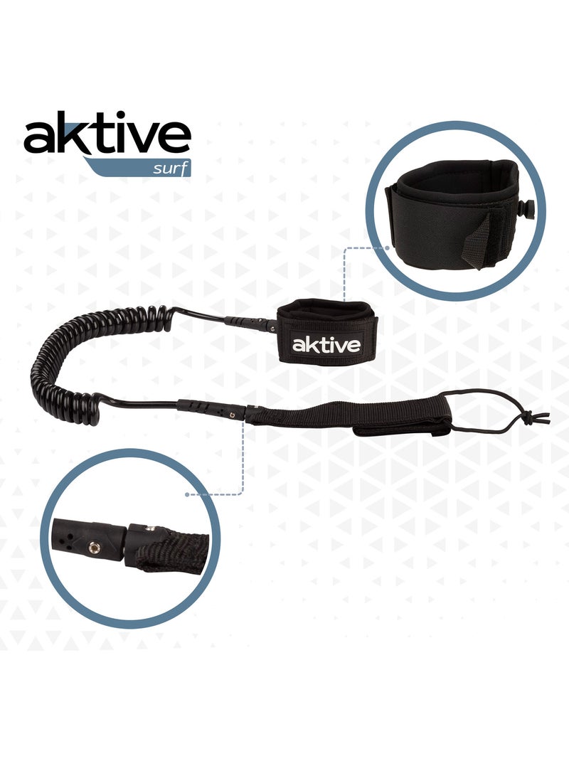Leash paddle surf spiral, double goujon pivotant, néoprène, 305 cm aktive N/A - Kiabi