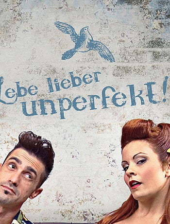 Lebe lieber unperfekt, Sticker murale - 14 x 70 cm