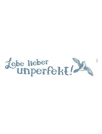 Lebe lieber unperfekt, Sticker murale - 14 x 70 cm