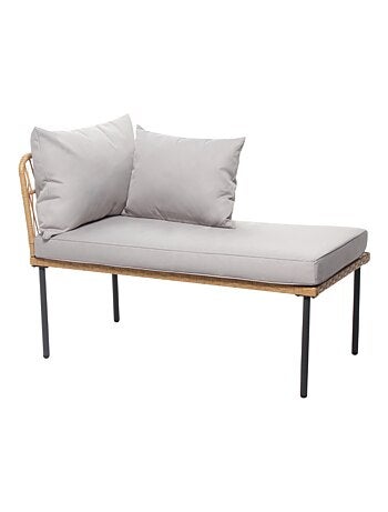 LECCE - Salon de jardin d'angle 3 places effet rotin