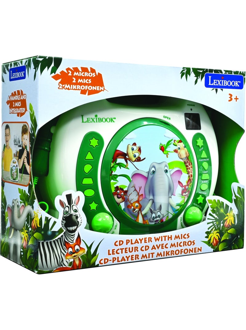 Lecteur CD portable avec 2 microphones Animaux Blanc - Kiabi