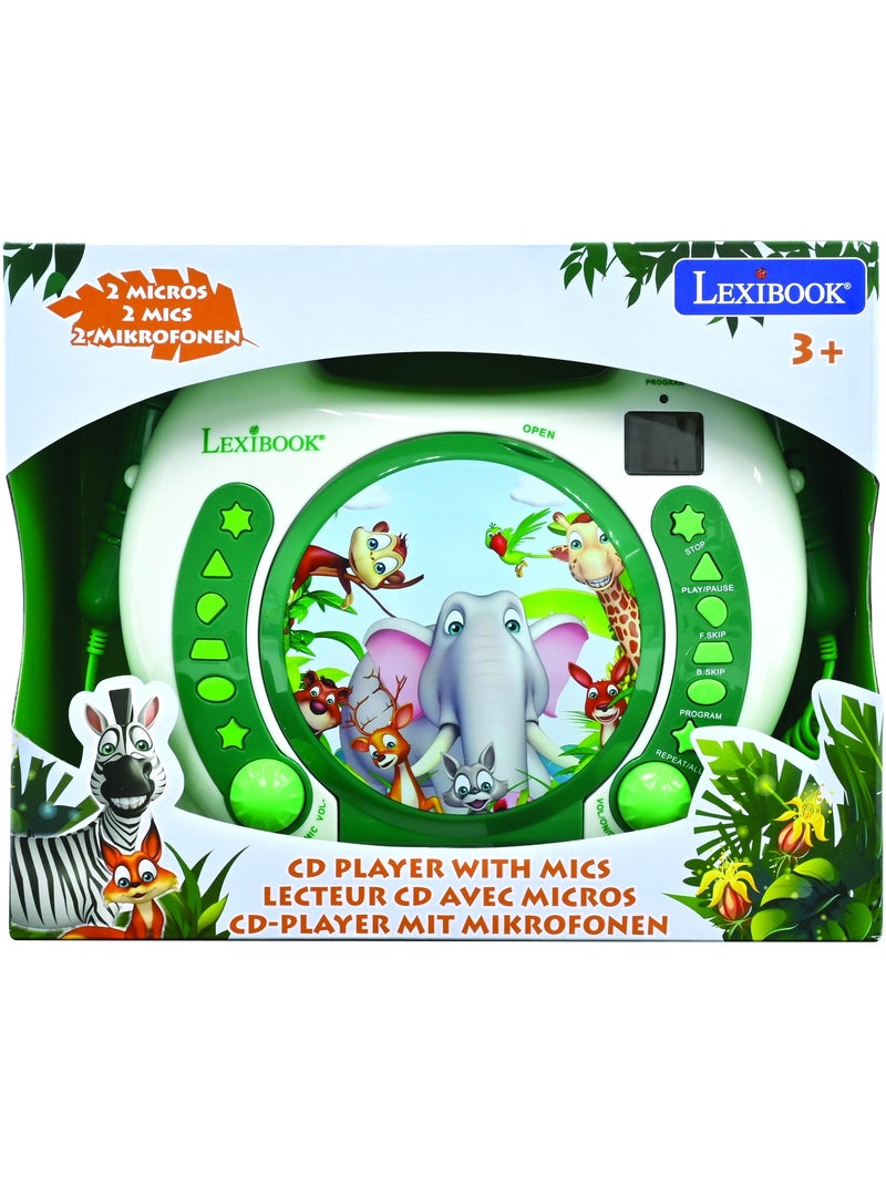 Lecteur CD portable avec 2 microphones Animaux Blanc - Kiabi