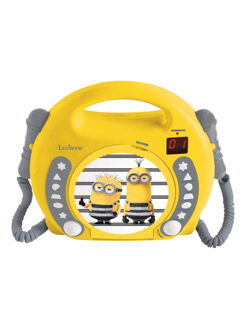 Lecteur CD portable avec 2 microphones Les Minions Jaune - Kiabi
