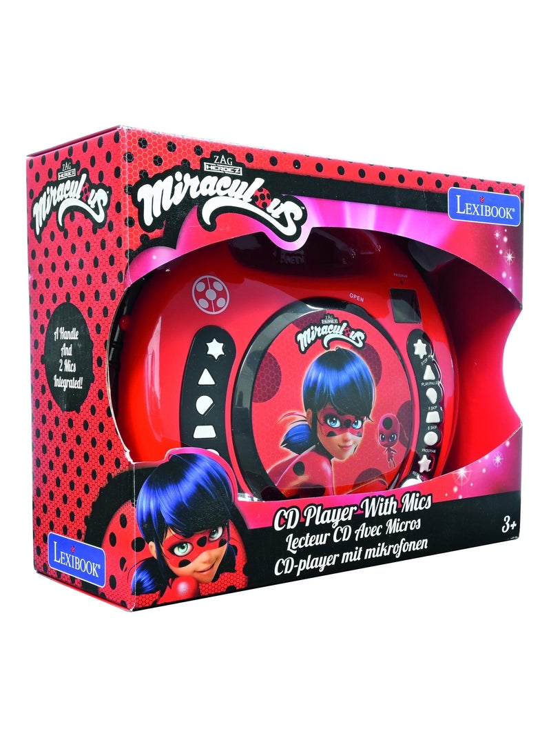 Lecteur CD portable avec 2 microphones Miraculous Rouge - Kiabi