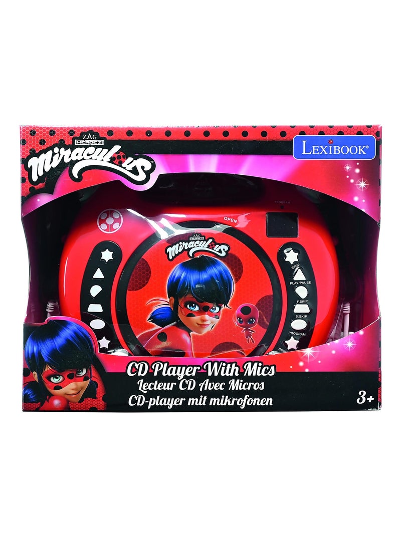 Lecteur CD portable avec 2 microphones Miraculous Rouge - Kiabi
