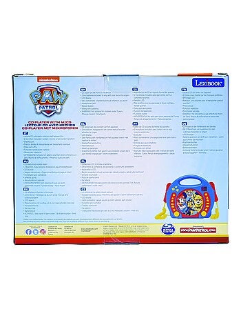 Lecteur CD portable avec 2 microphones Pat Patrouille