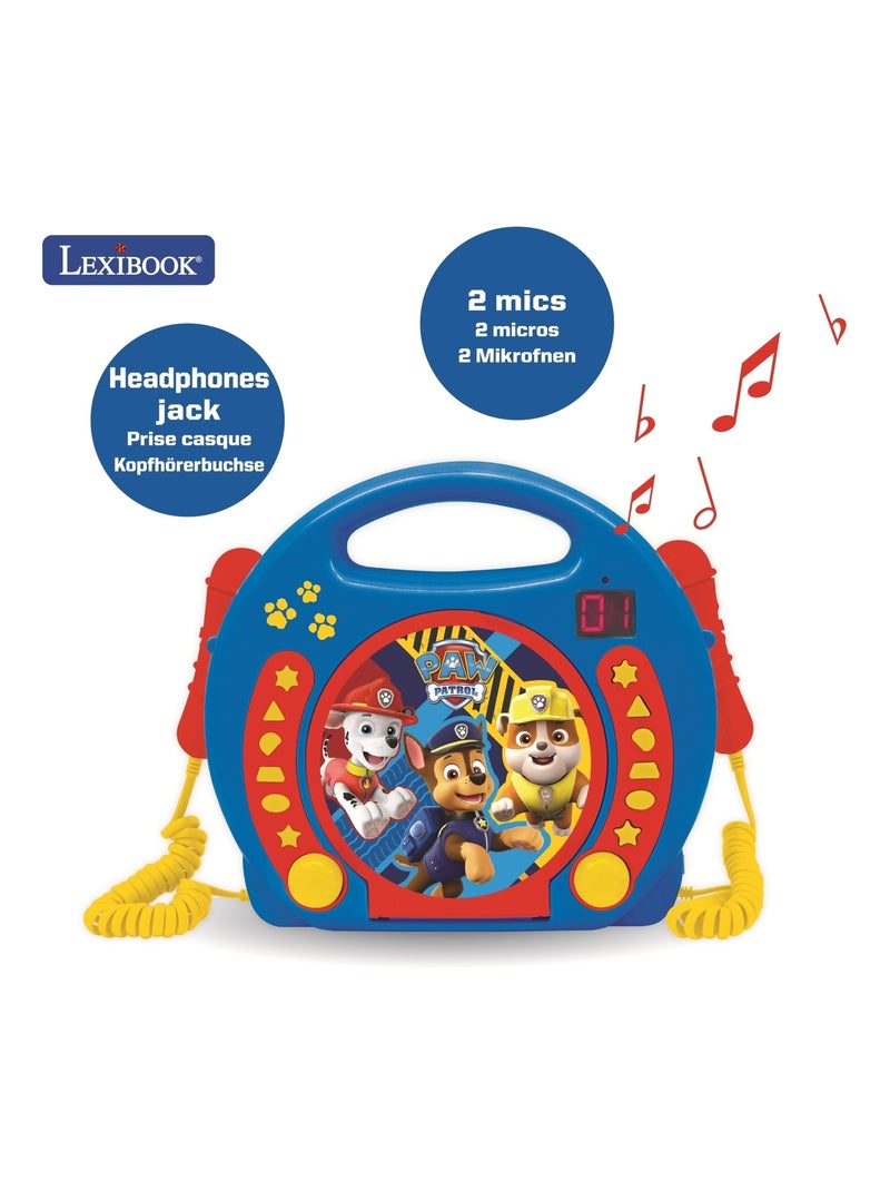 Lecteur CD portable avec 2 microphones Pat Patrouille Bleu - Kiabi