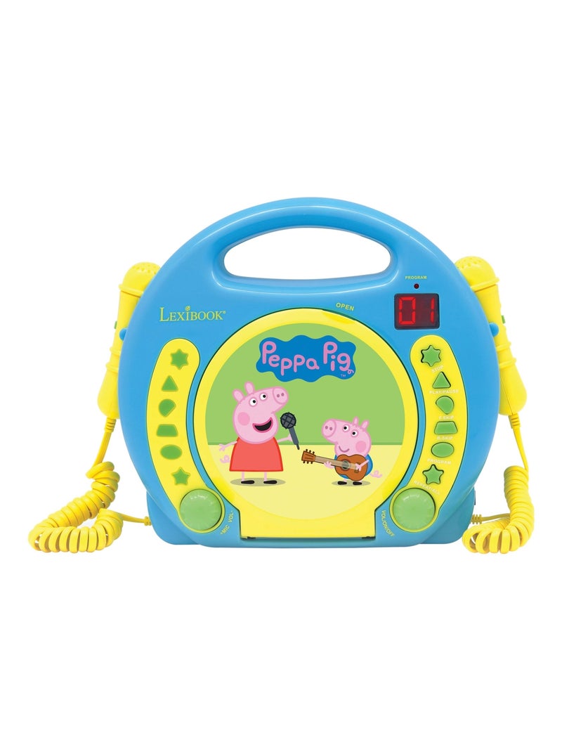 Lecteur CD portable avec 2 microphones Peppa Pig Bleu - Kiabi