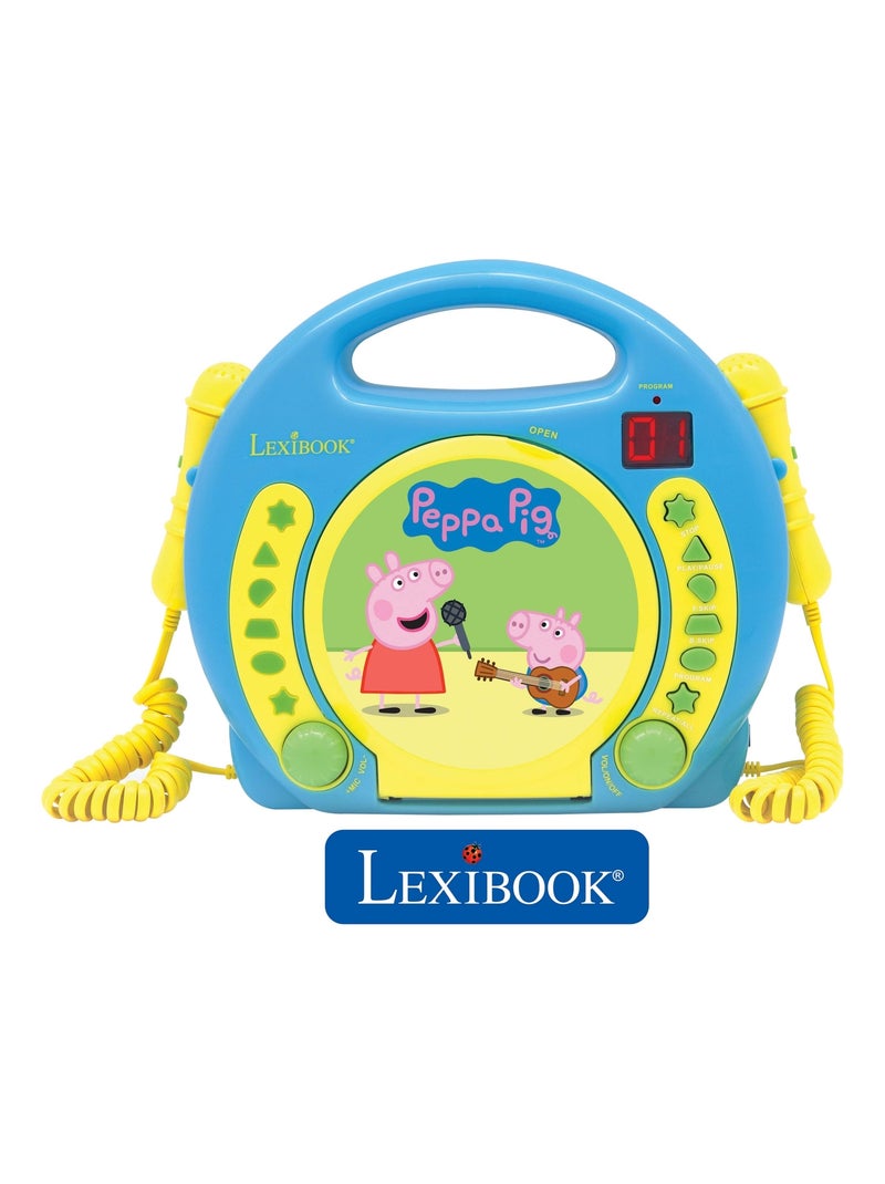 Lecteur CD portable avec 2 microphones Peppa Pig Bleu - Kiabi