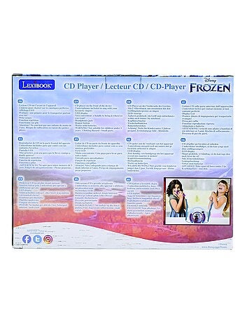 Lecteur CD portable avec 2 microphones Reine des Neiges