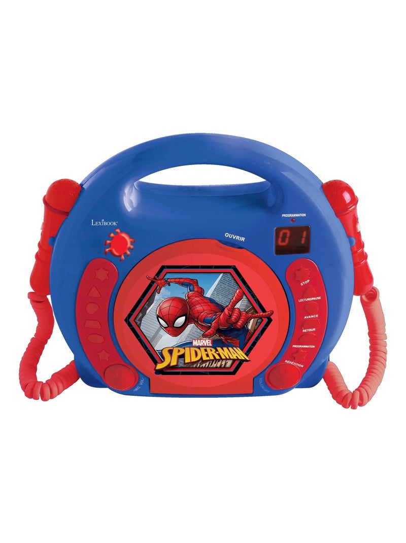 Lecteur CD portable avec 2 microphones SpiderMan Bleu - Kiabi