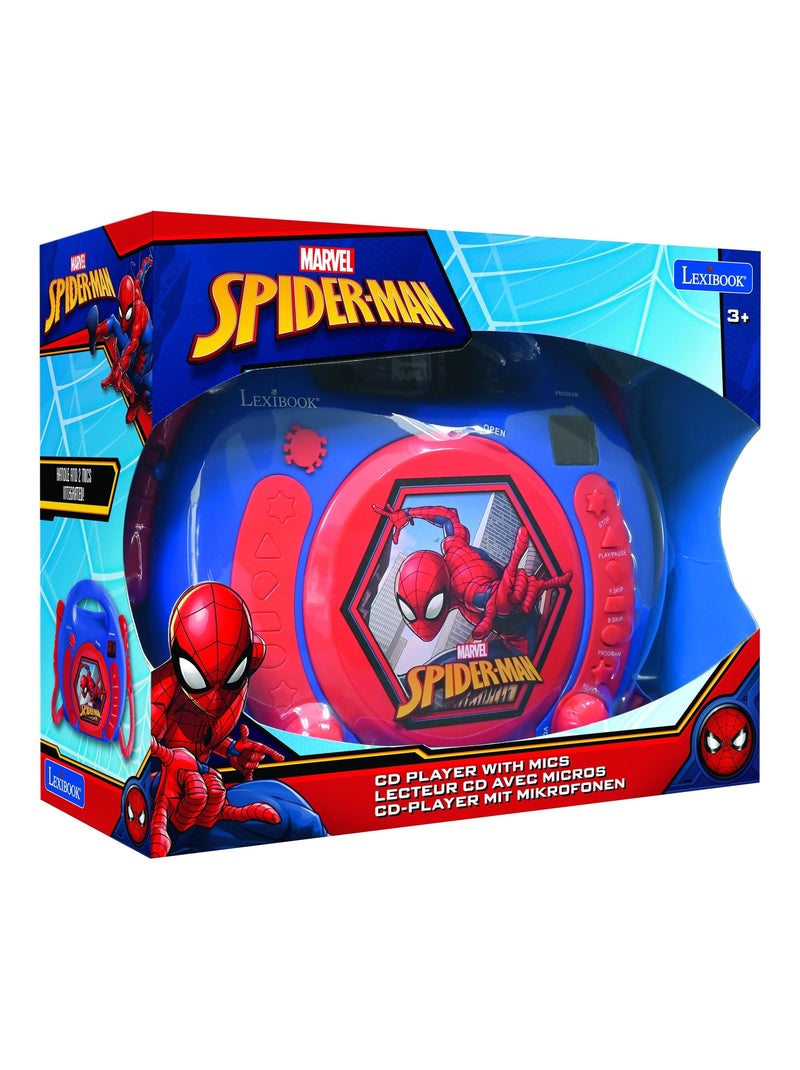 Lecteur CD portable avec 2 microphones SpiderMan Bleu - Kiabi