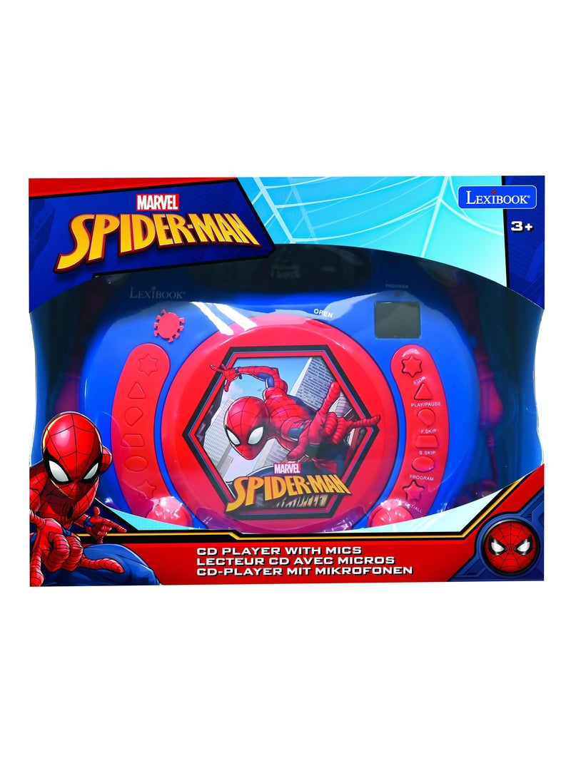 Lecteur CD portable avec 2 microphones SpiderMan Bleu - Kiabi