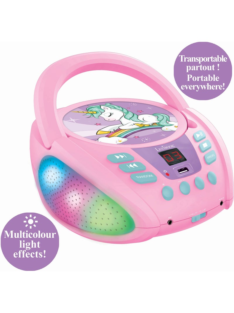 Lecteur cd portable bluetooth licorne Rose - Kiabi