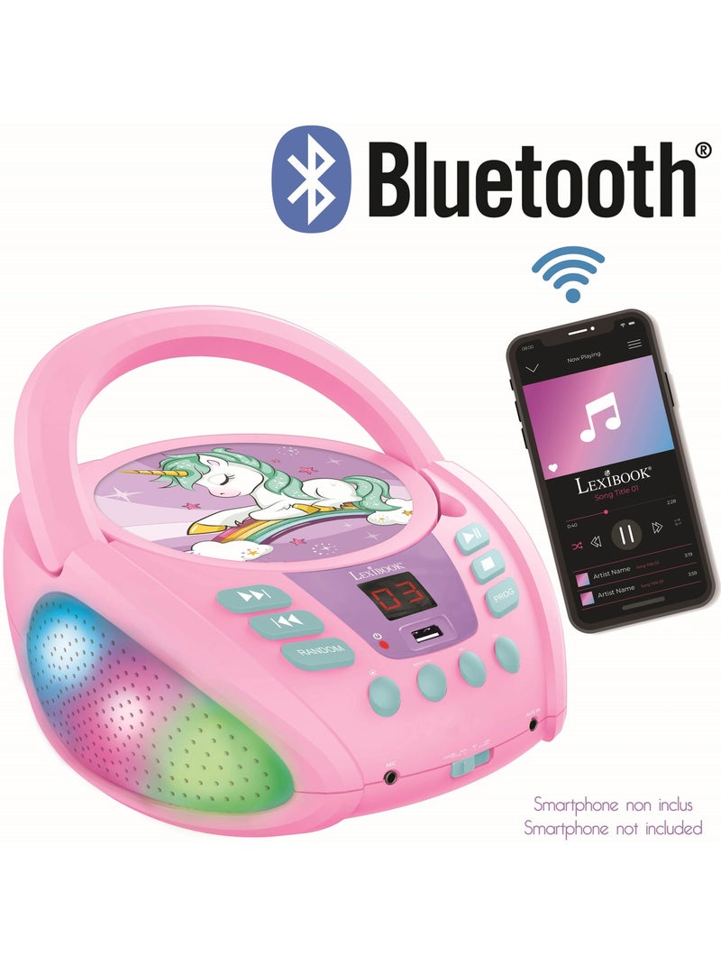 Lecteur cd portable bluetooth licorne Rose - Kiabi