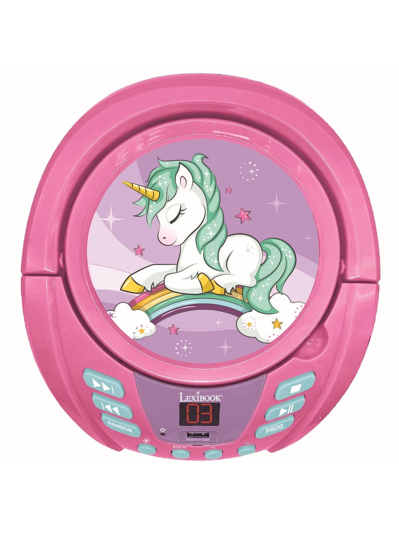 Lecteur cd portable bluetooth licorne Rose - Kiabi