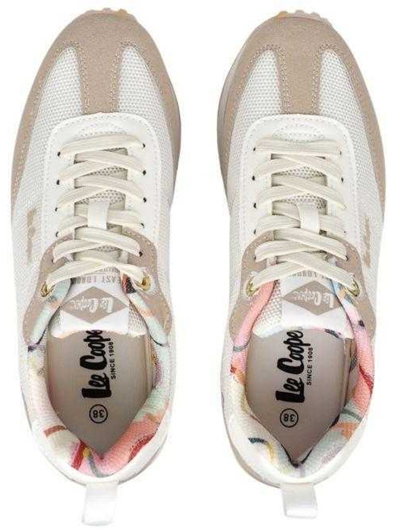 Lee Cooper - Baskets motif/style logo Beige/Blanc - Kiabi