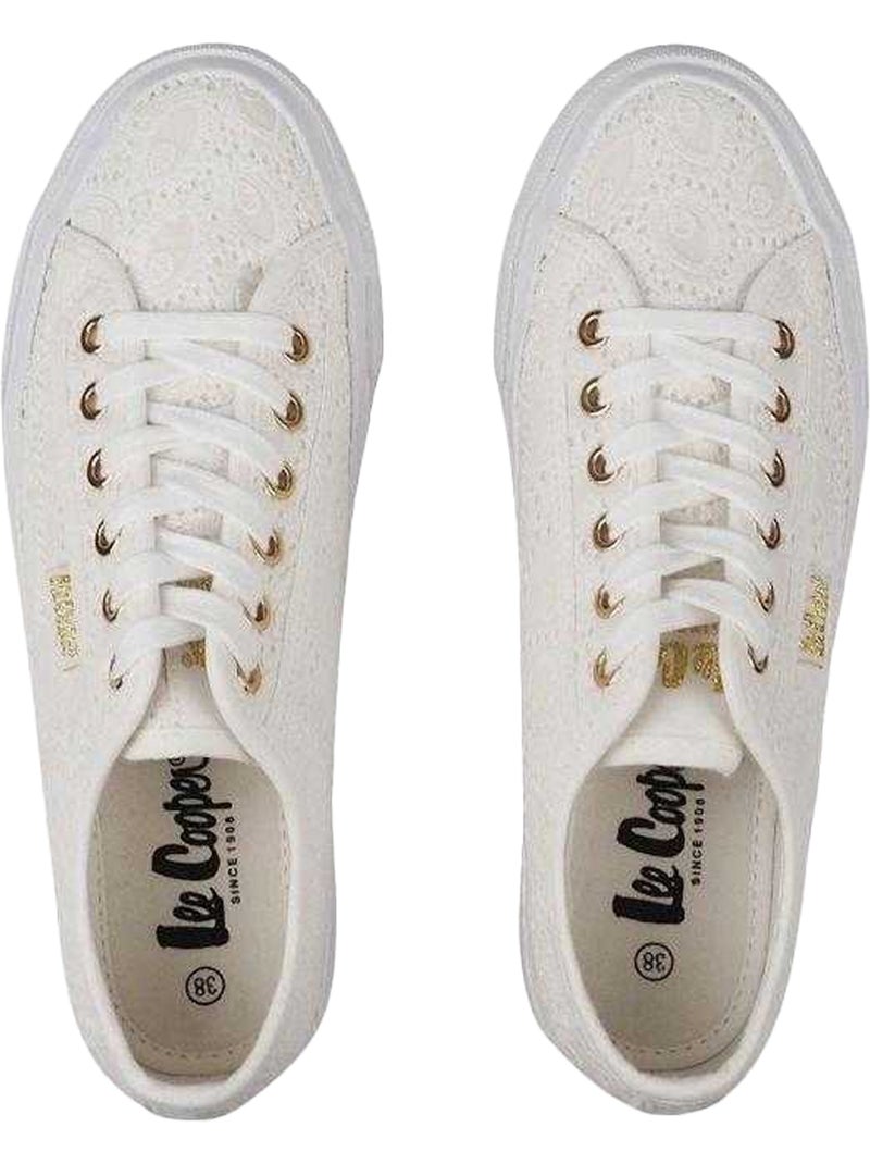 Lee Cooper - Baskets motif/style Recouvert de dentelle Blanc - Kiabi
