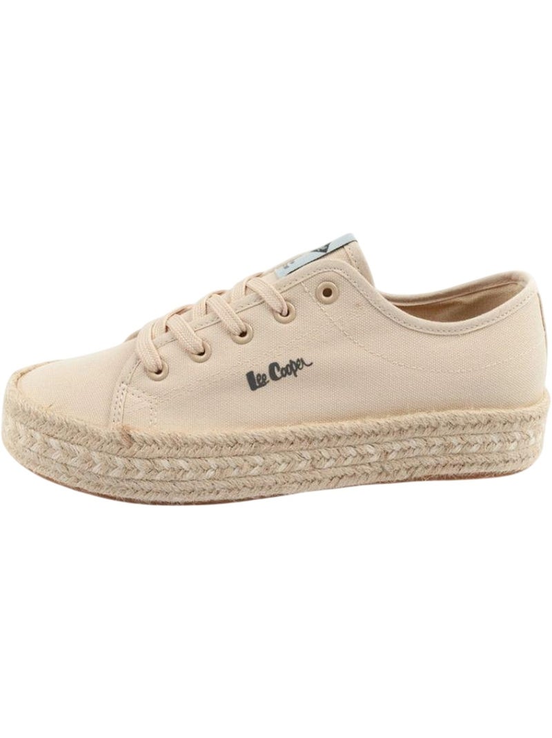 Lee Cooper - Baskets motif/style Tressé Beige - Kiabi