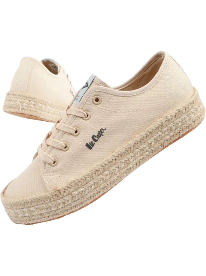 Lee Cooper - Baskets motif/style Tressé Beige - Kiabi