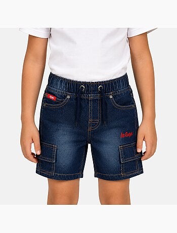Lee cooper - bermuda cargo en jean taille élastique