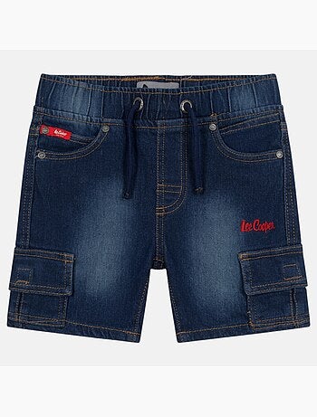 Lee cooper - bermuda cargo en jean taille élastique