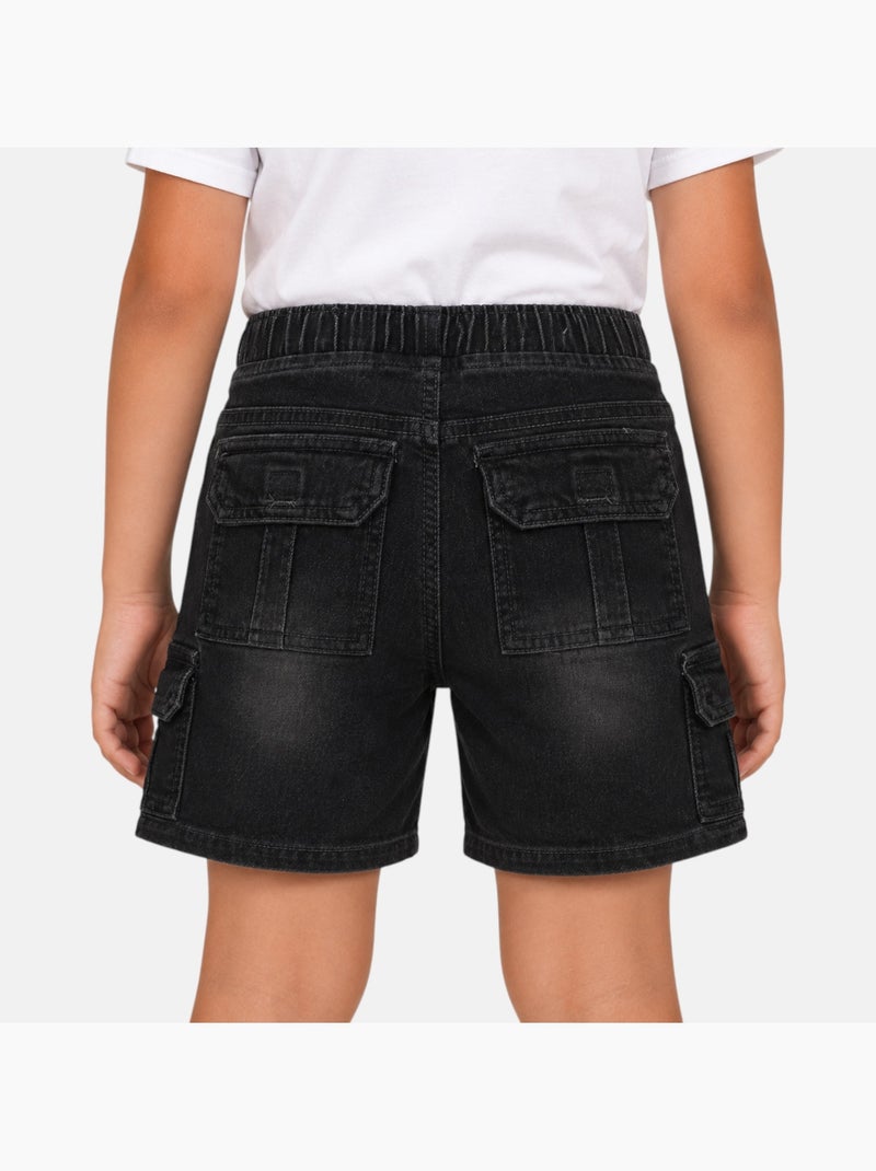 Lee cooper - bermuda cargo en jean taille élastique Gris - Kiabi