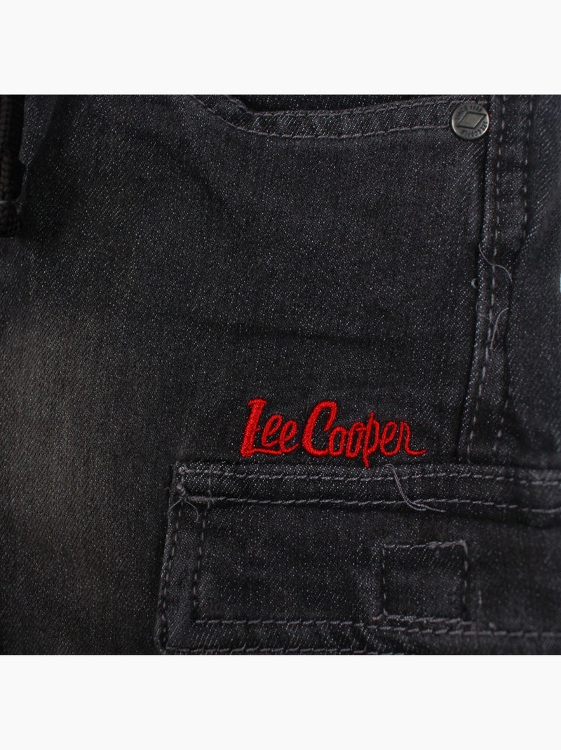 Lee cooper - bermuda cargo en jean taille élastique Gris - Kiabi