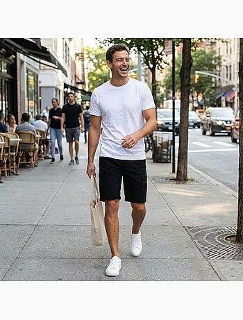 Lee Cooper - Bermuda chino homme avec logo lee cooper