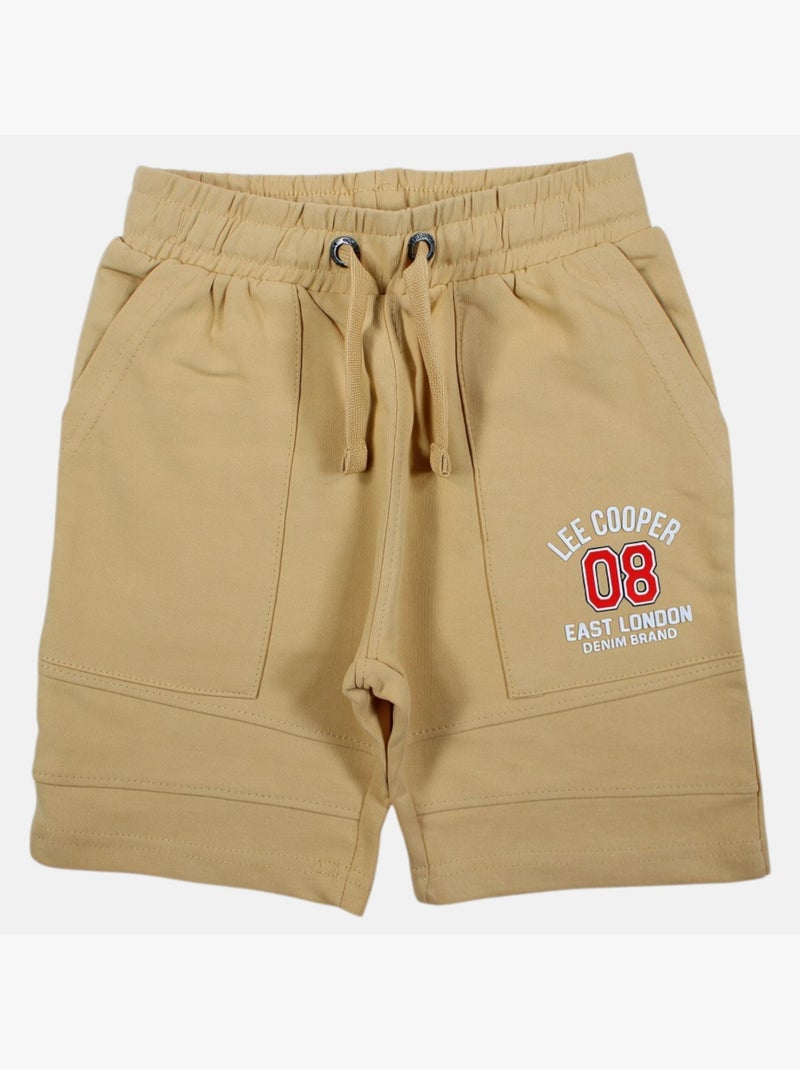 Lee Cooper - Bermuda enfant avec logo et cordon Beige - Kiabi