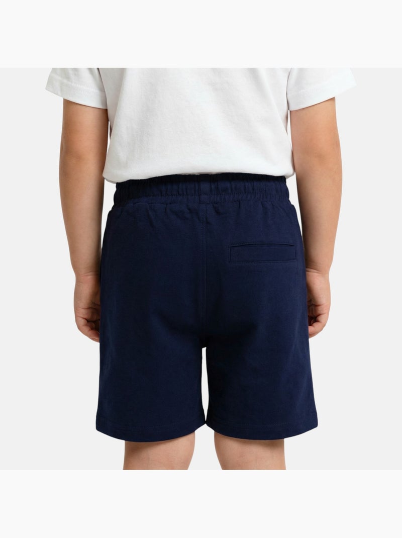 Lee Cooper - Bermuda enfant avec logo et cordon Bleu marine - Kiabi