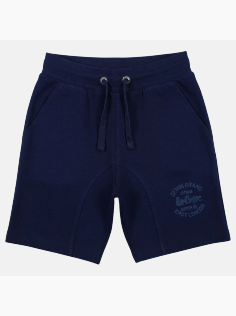 Lee Cooper - Bermuda enfant avec logo et cordon Bleu marine - Kiabi