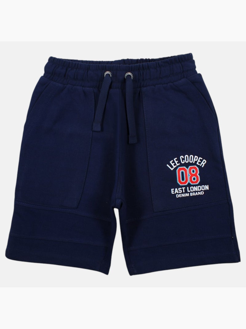 Lee Cooper - Bermuda enfant avec logo et cordon Bleu marine - Kiabi
